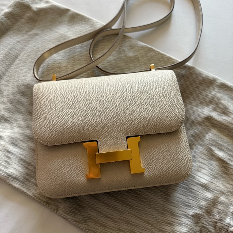 💖Hermes 迷你康康 mini Constance💖 奶昔白金釦 K刻-0