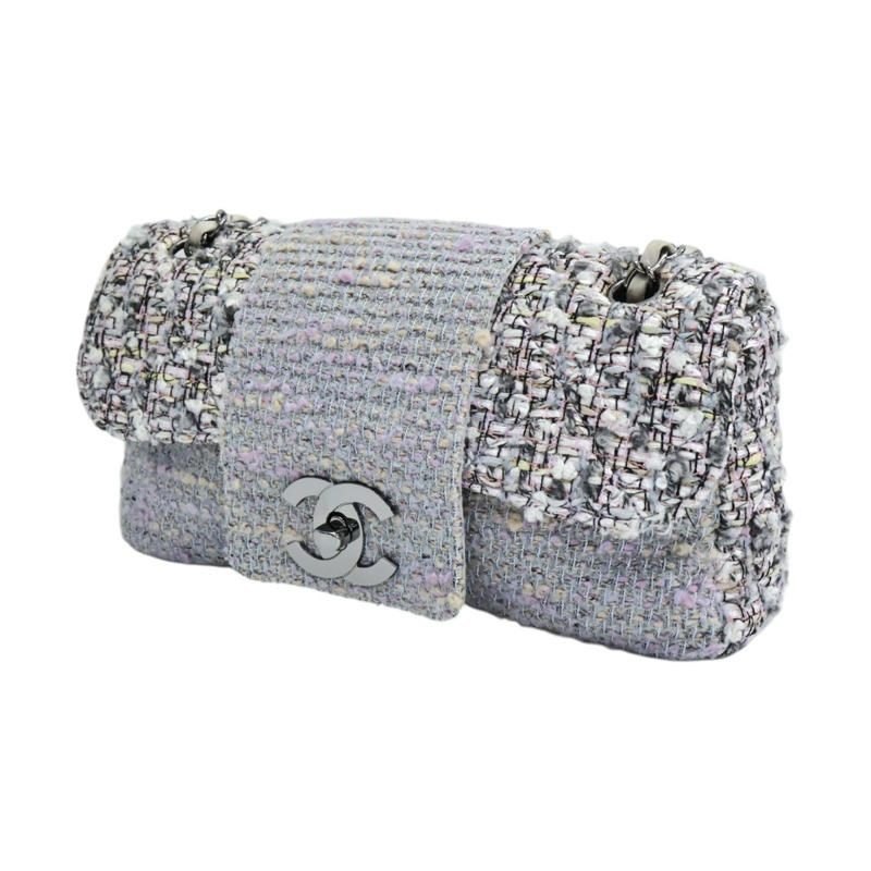 紫色 毛呢編織 COCO 25 鍊帶 肩背包 (無卡)【CHANEL 香奈兒】-2