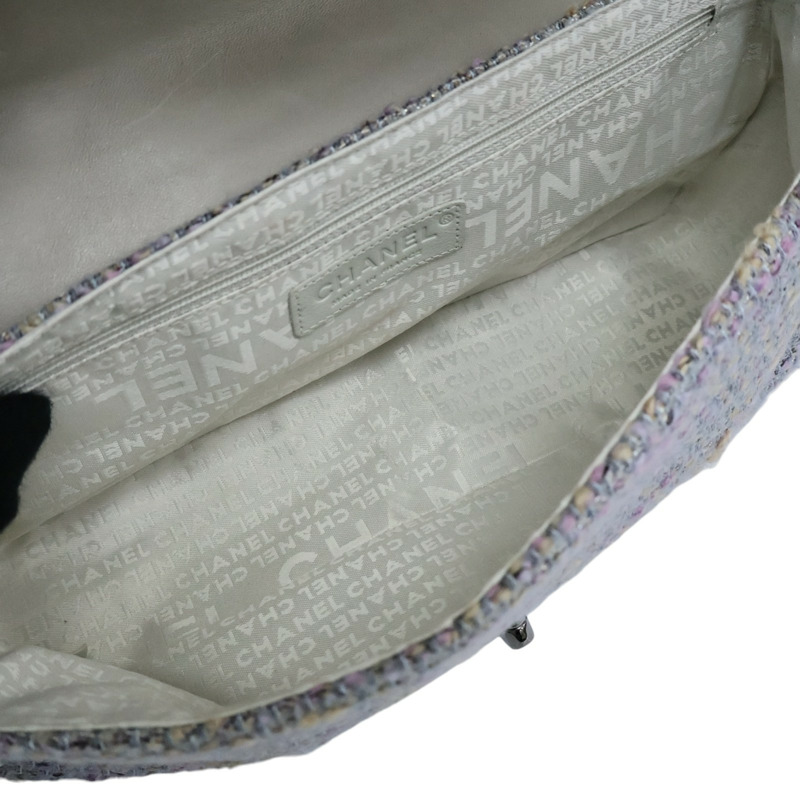 紫色 毛呢編織 COCO 25 鍊帶 肩背包 (無卡)【CHANEL 香奈兒】-4