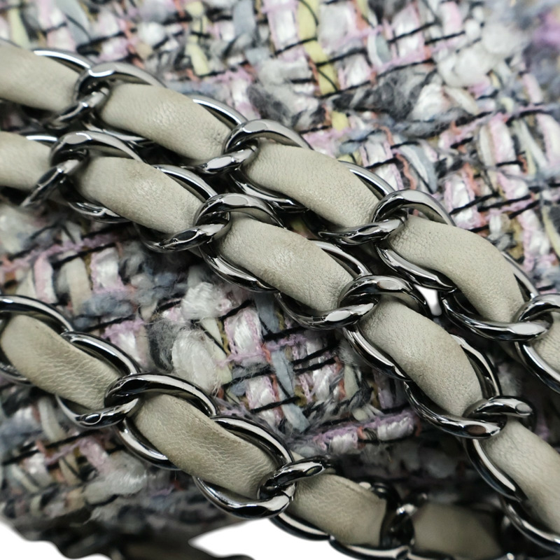 紫色 毛呢編織 COCO 25 鍊帶 肩背包 (無卡)【CHANEL 香奈兒】-13