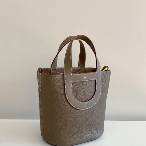 99新 Hermès 愛馬仕loop菜籃子18 大象灰金扣 B刻 無附件