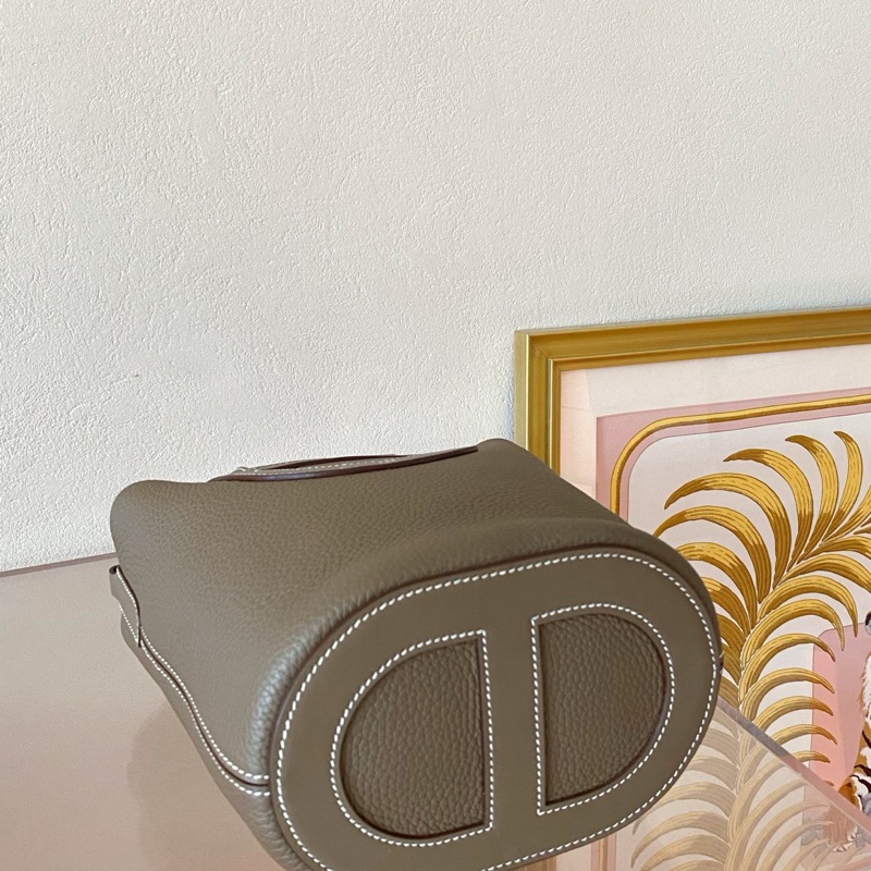 99新 Hermès 愛馬仕loop菜籃子18 大象灰金扣 B刻 無附件-4