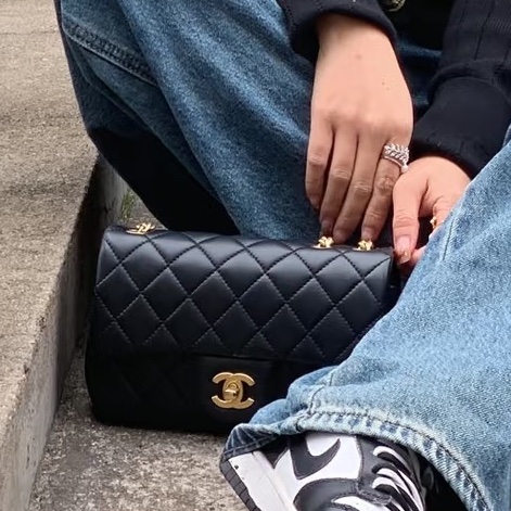 CHANEL香奈兒CF20🎩全新全配 🎩黑金淡金扣芯片款-4