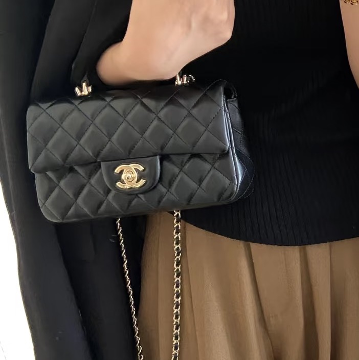 CHANEL香奈兒CF20🎩全新全配 🎩黑金淡金扣芯片款-6