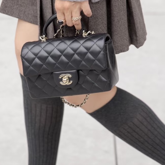 CHANEL香奈兒CF20🎩全新全配 🎩黑金淡金扣芯片款-7