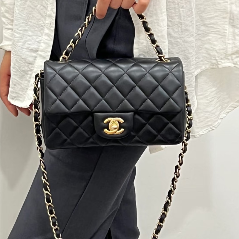 CHANEL香奈兒CF20🎩全新全配 🎩黑金淡金扣芯片款-8