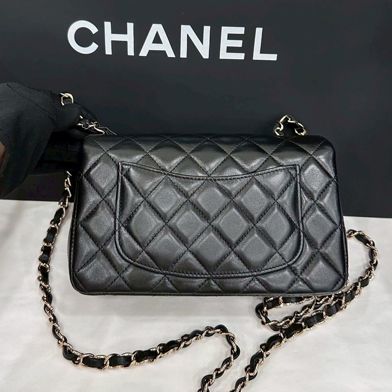 CHANEL香奈兒CF20🎩全新全配 🎩黑金淡金扣芯片款-11