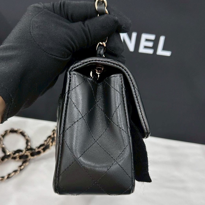 CHANEL香奈兒CF20🎩全新全配 🎩黑金淡金扣芯片款-12