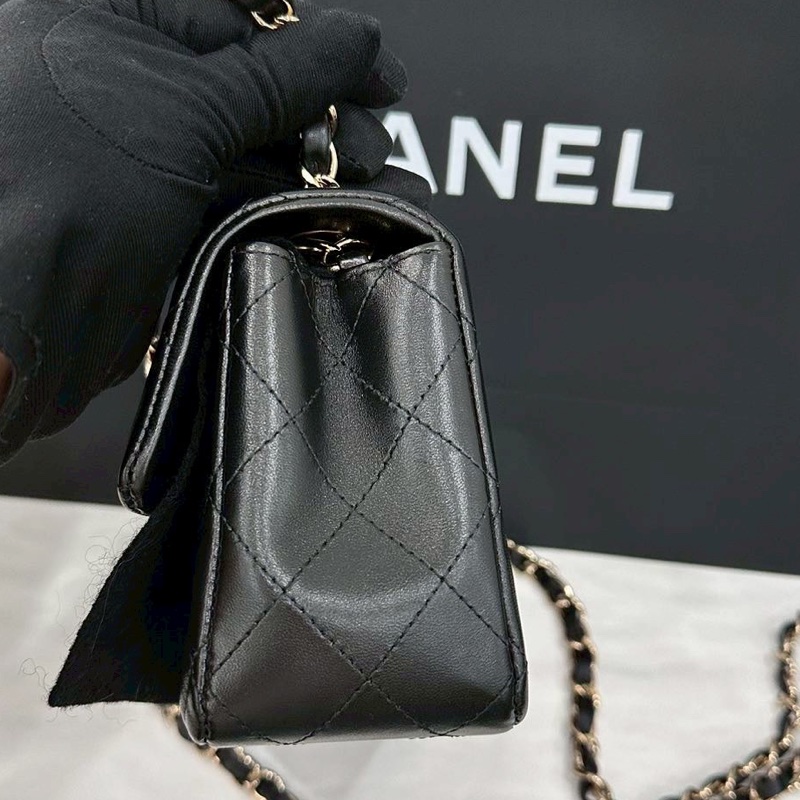 CHANEL香奈兒CF20🎩全新全配 🎩黑金淡金扣芯片款-13