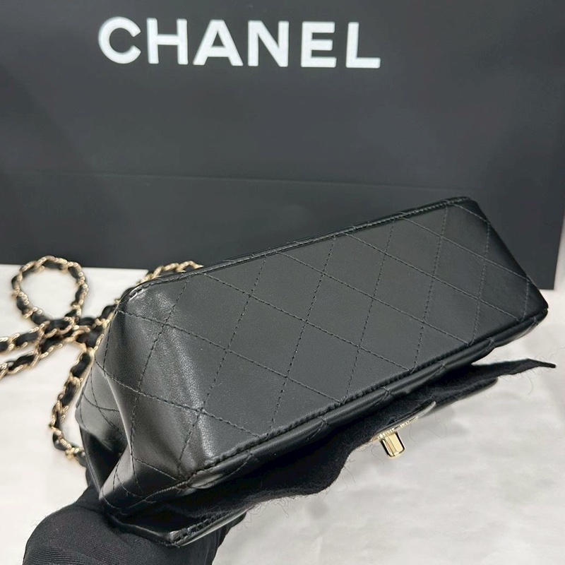 CHANEL香奈兒CF20🎩全新全配 🎩黑金淡金扣芯片款-14