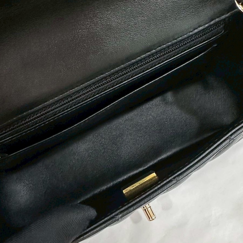 CHANEL香奈兒CF20🎩全新全配 🎩黑金淡金扣芯片款-16