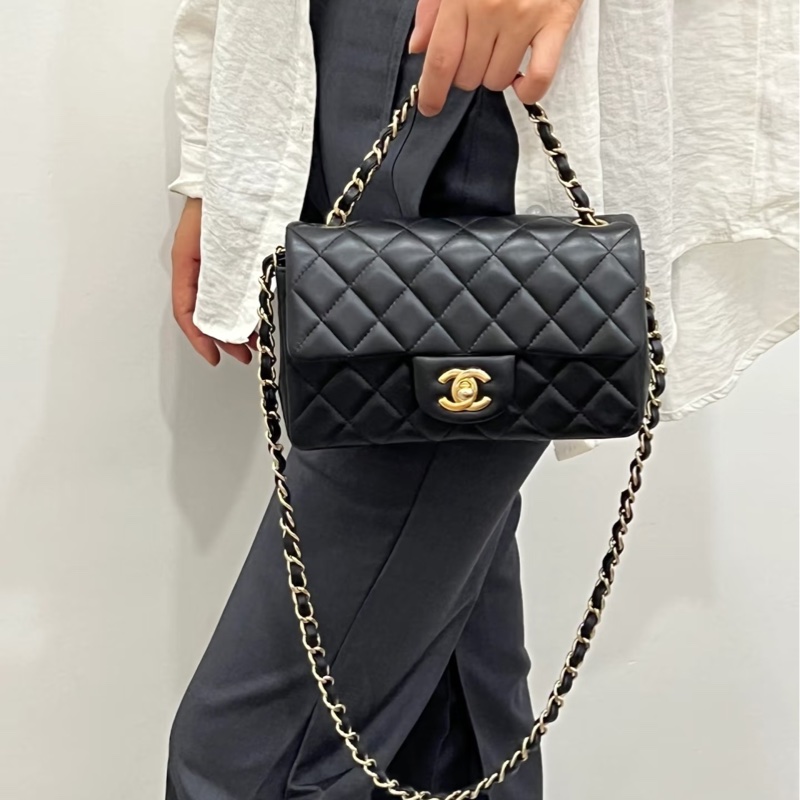 CHANEL香奈兒CF20🎩全新全配 🎩黑金淡金扣芯片款-17