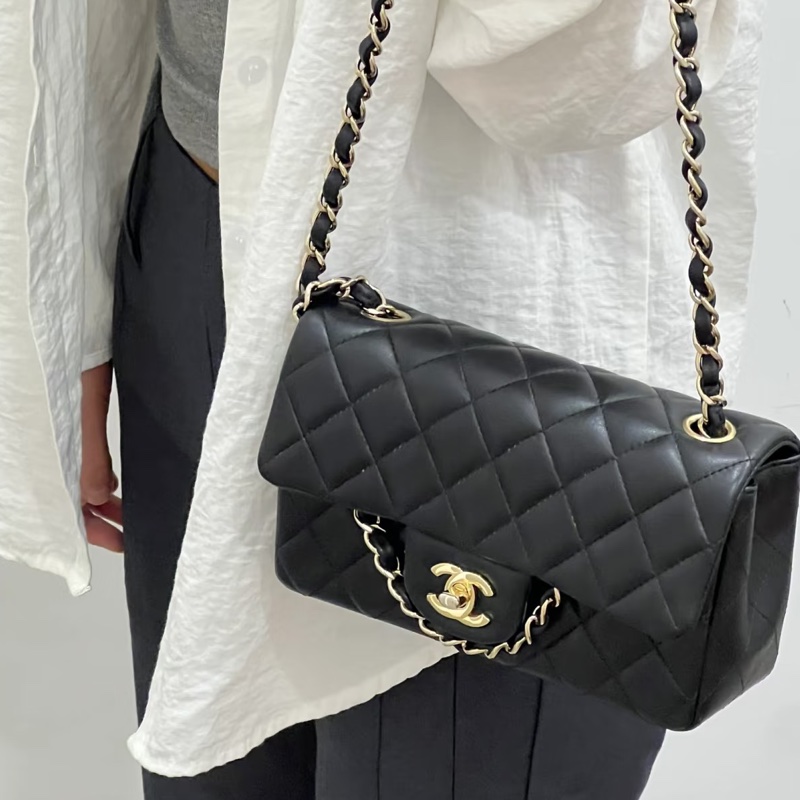 CHANEL香奈兒CF20🎩全新全配 🎩黑金淡金扣芯片款-18