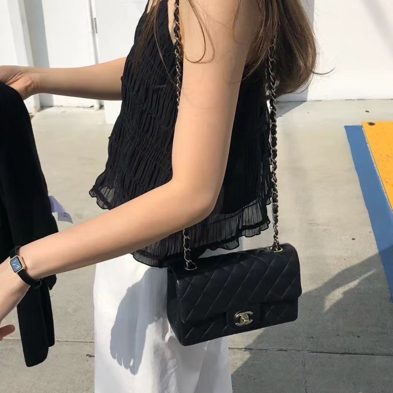 CHANEL香奈兒CF20🎩全新全配 🎩黑金淡金扣芯片款-23