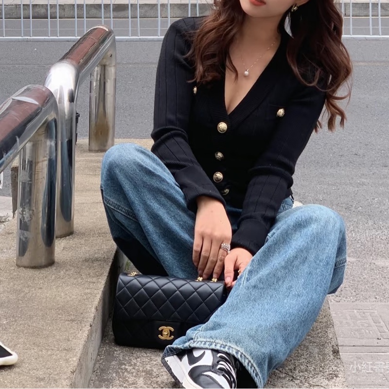 CHANEL香奈兒CF20🎩全新全配 🎩黑金淡金扣芯片款-27