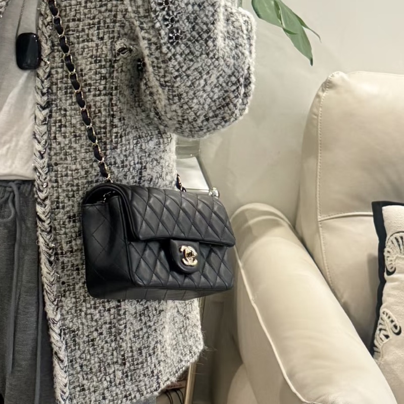 CHANEL香奈兒CF20🎩全新全配 🎩黑金淡金扣芯片款-28