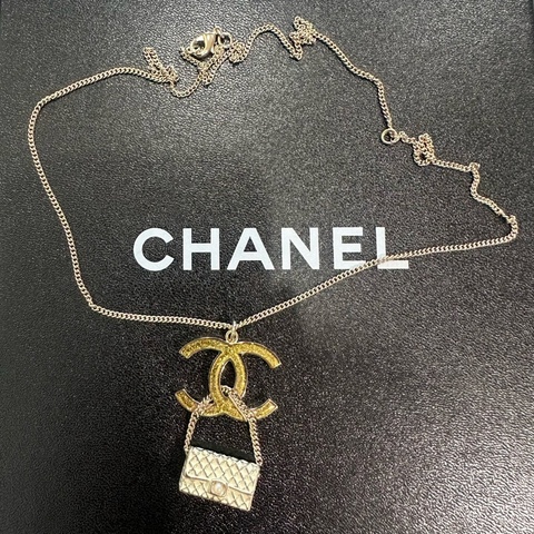 CHANEL香奈兒 07P 經典菱格紋金色coco鍊子包 項鍊
