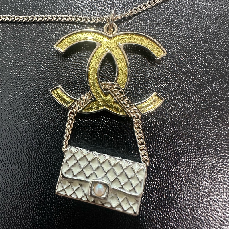 CHANEL香奈兒 07P 經典菱格紋金色coco鍊子包 項鍊-1