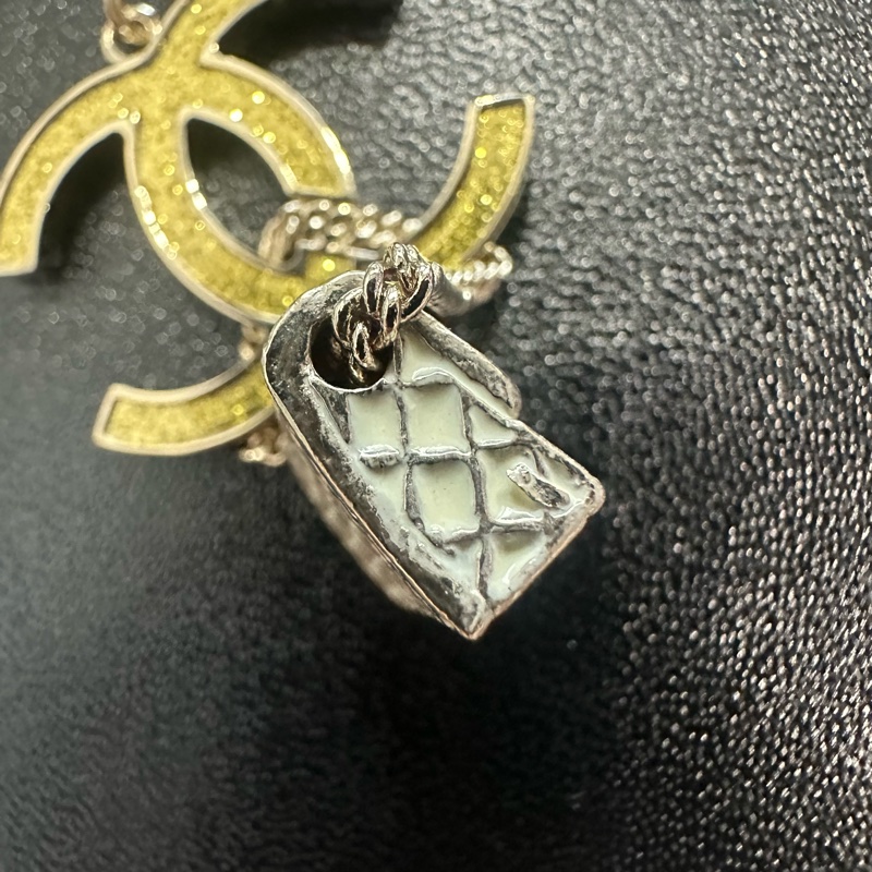 CHANEL香奈兒 07P 經典菱格紋金色coco鍊子包 項鍊-4