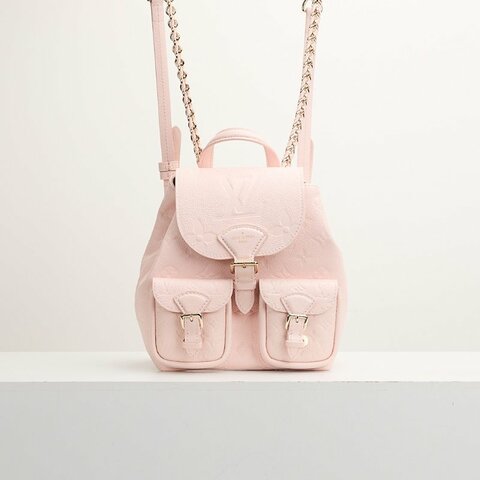 二手Lv backup 青蛙後背包／粉壓紋