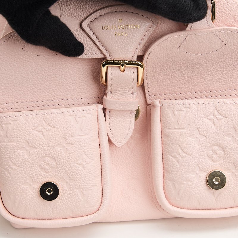 二手Lv backup 青蛙後背包/粉壓紋-17