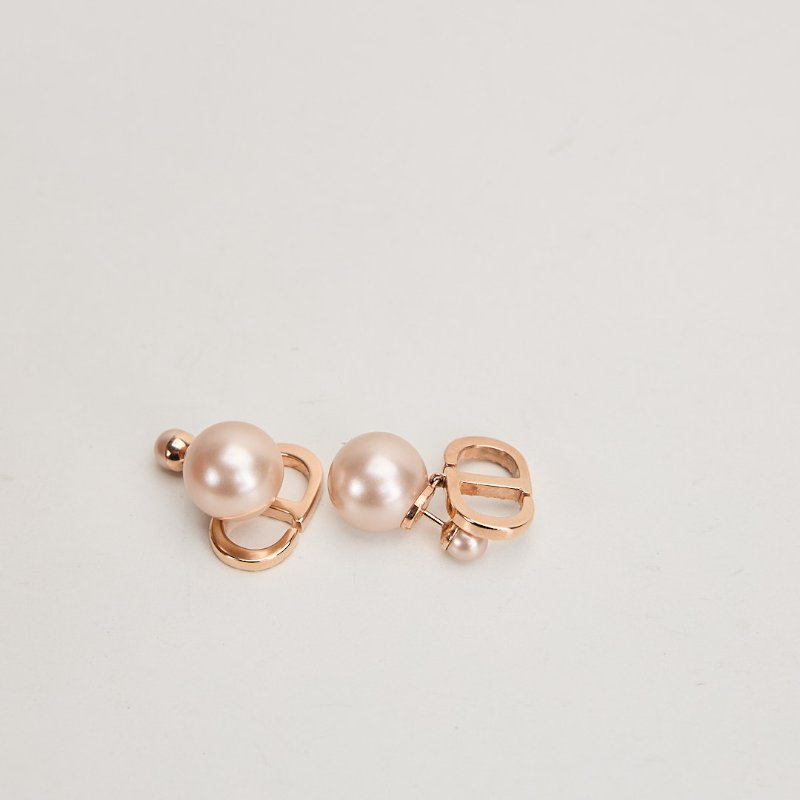 二手DIOR Tribales 耳環玫瑰金-1