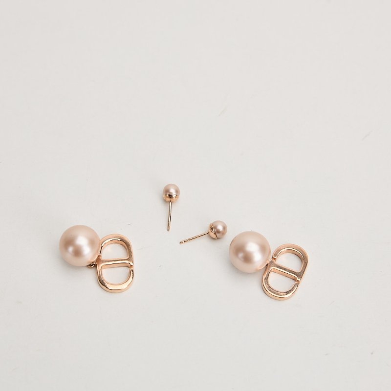 二手DIOR Tribales 耳環玫瑰金-3