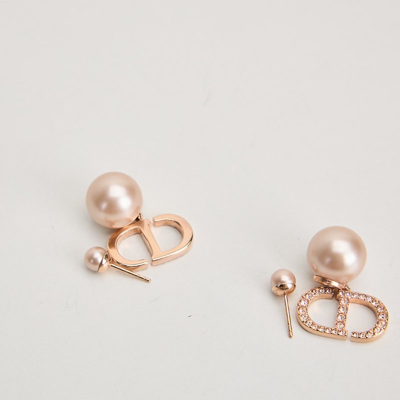 二手DIOR Tribales 耳環玫瑰金-4