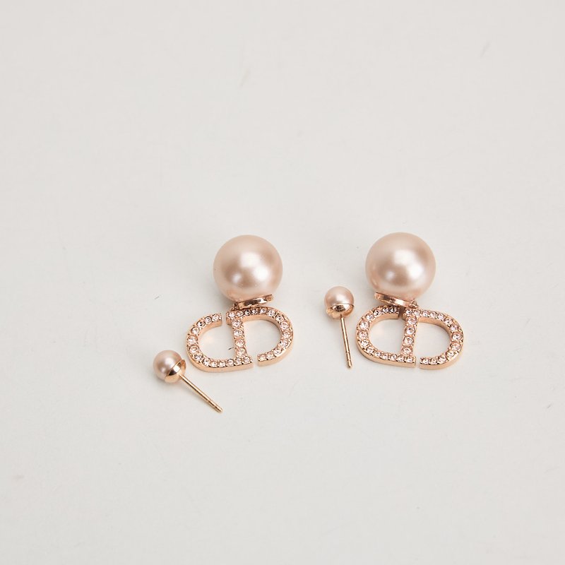 二手DIOR Tribales 耳環玫瑰金-5