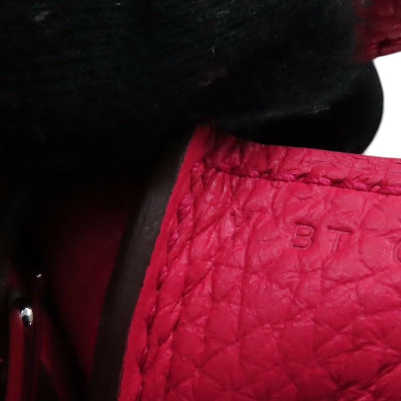 桃紅色 Taurillon Clemence牛皮 Halzan 25 肩背包 Y刻 銀釦【HERMES 愛馬仕】-7