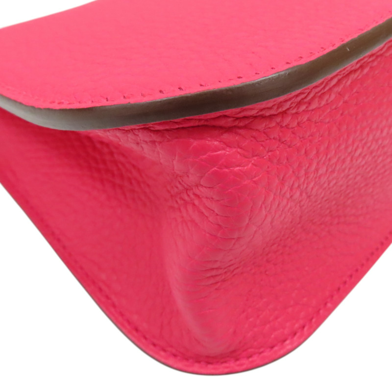 桃紅色 Taurillon Clemence牛皮 Halzan 25 肩背包 Y刻 銀釦【HERMES 愛馬仕】-11