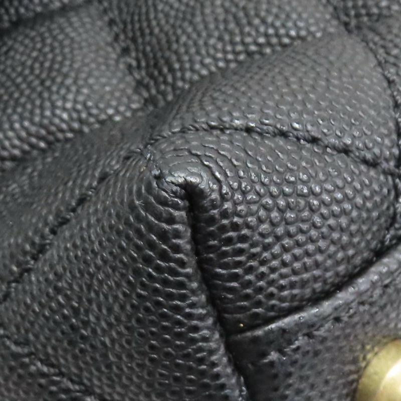 黑色 菱格紋牛皮 Coco handle 鍊帶肩背包 金釦【CHANEL 香奈兒】 A92991-13
