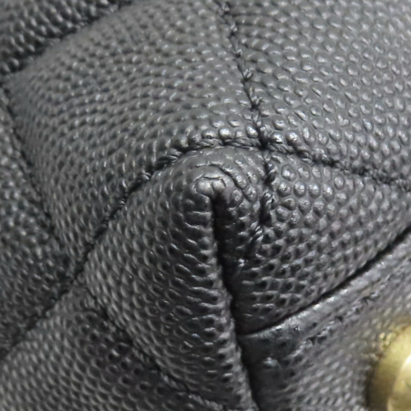 黑色 菱格紋牛皮 Coco handle 鍊帶肩背包 金釦【CHANEL 香奈兒】 A92991-15