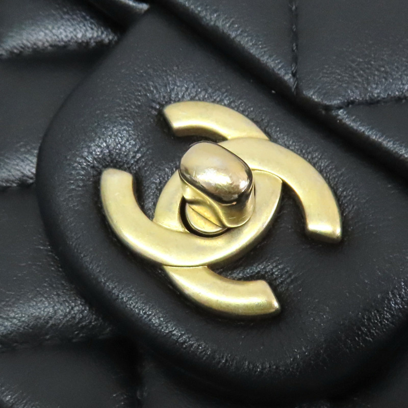 黑色 牛皮 鍊帶肩背包 金釦【CHANEL 香奈兒】 AS3049-9