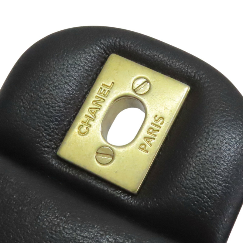 黑色 牛皮 鍊帶肩背包 金釦【CHANEL 香奈兒】 AS3049-10