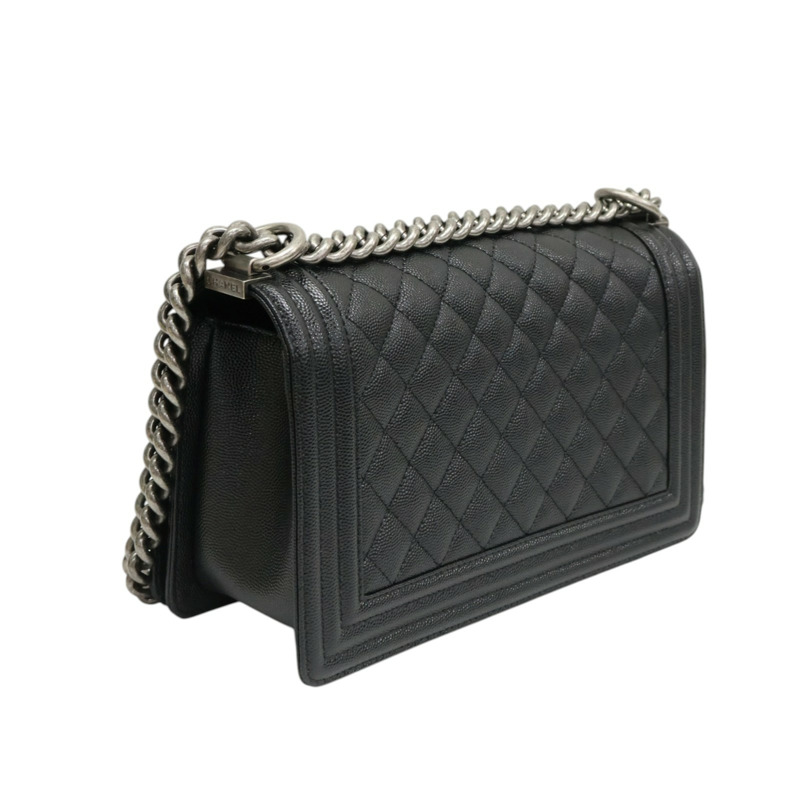 黑色 荔枝紋 牛皮 Boy25 鍊帶 肩背包【CHANEL 香奈兒】 A67086-1