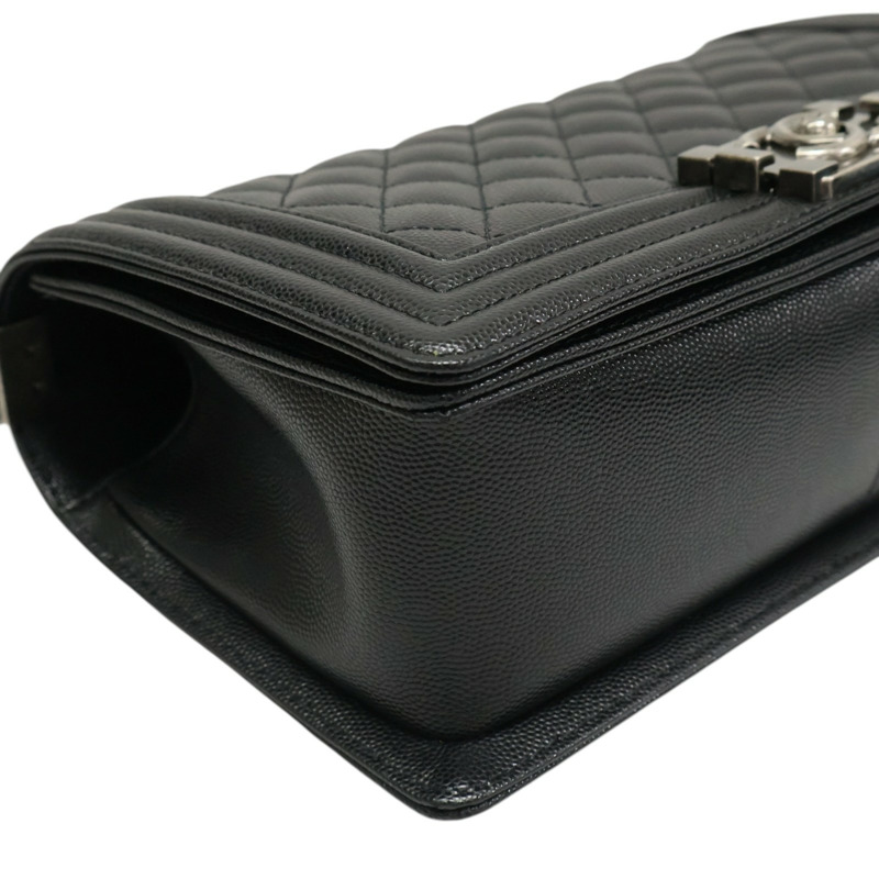 黑色 荔枝紋 牛皮 Boy25 鍊帶 肩背包【CHANEL 香奈兒】 A67086-7