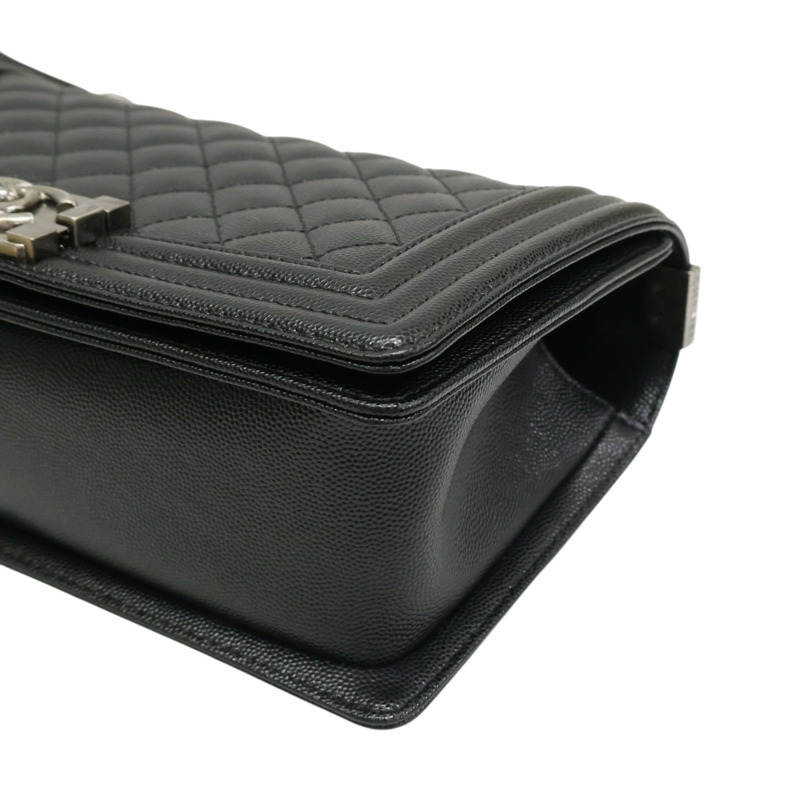 黑色 荔枝紋 牛皮 Boy25 鍊帶 肩背包【CHANEL 香奈兒】 A67086-8