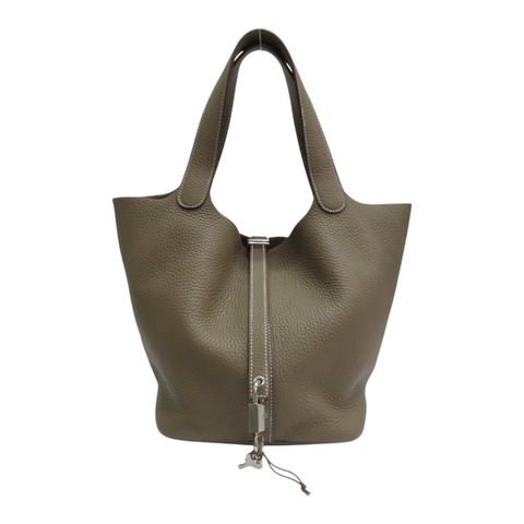 大象灰 TC牛皮 Picotin Lock 22 手提包 Z刻 銀釦【HERMES 愛馬仕】