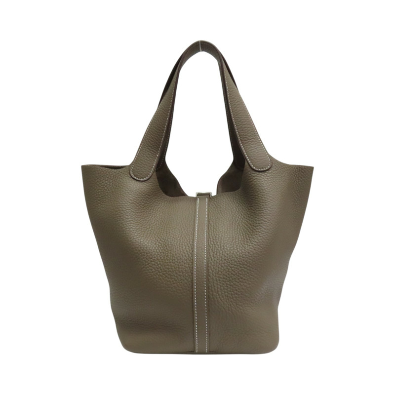 大象灰 TC牛皮 Picotin Lock 22 手提包 Z刻 銀釦【HERMES 愛馬仕】-1