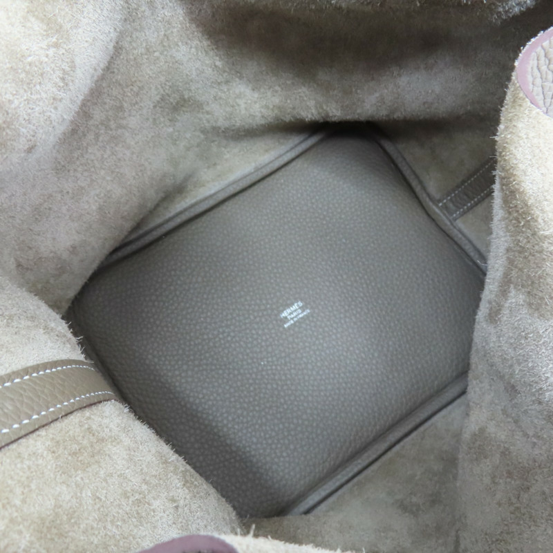 大象灰 TC牛皮 Picotin Lock 22 手提包 Z刻 銀釦【HERMES 愛馬仕】-4