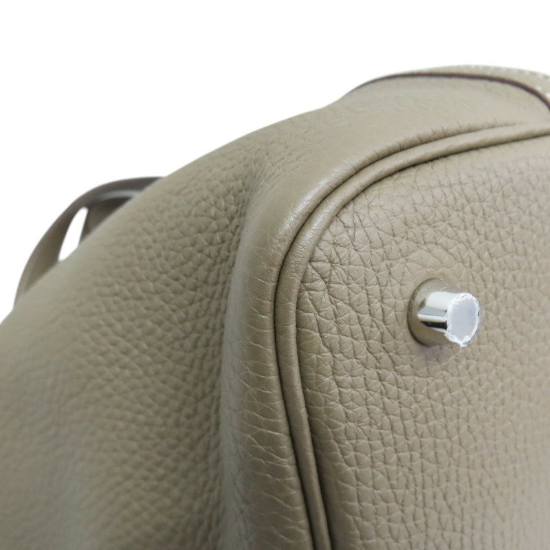大象灰 TC牛皮 Picotin Lock 22 手提包 Z刻 銀釦【HERMES 愛馬仕】-10