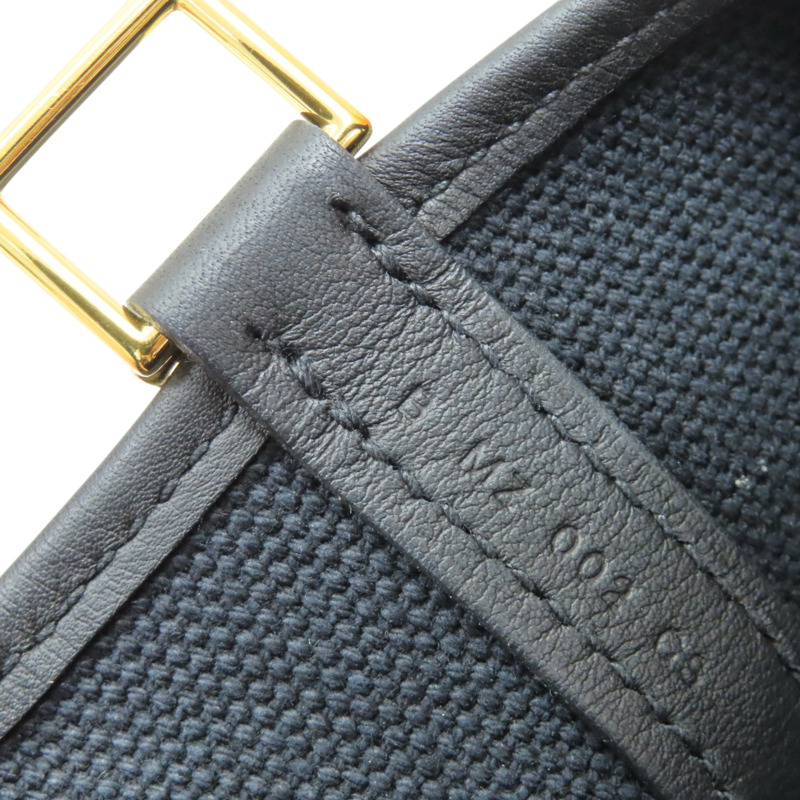 黑色 SWIFT牛 TOILE帆布 Picotin Lock 18 Cargo 手提包 銀釦 B刻【HERMES 愛馬仕】 H08319CC-7