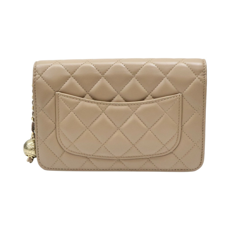 棕色羊皮 金球 WOC 鍊帶 肩背包【CHANEL 香奈兒】 AP1450-1