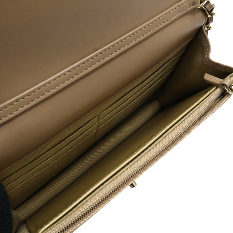 棕色羊皮 金球 WOC 鍊帶 肩背包【CHANEL 香奈兒】 AP1450-4