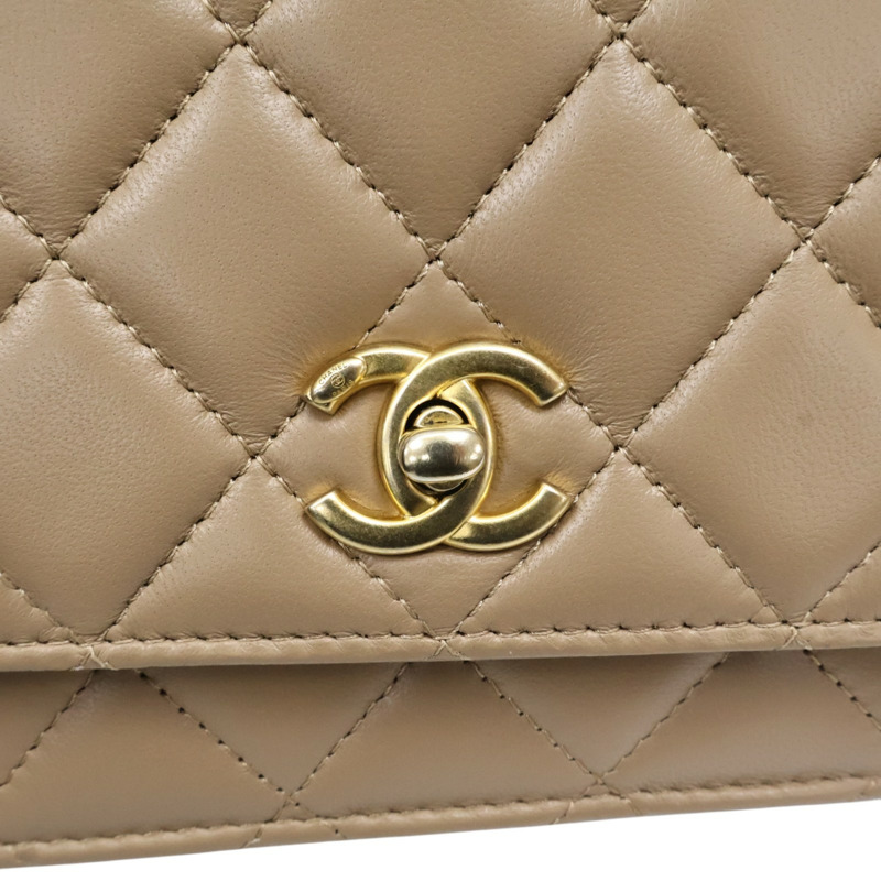 棕色羊皮 金球 WOC 鍊帶 肩背包【CHANEL 香奈兒】 AP1450-8