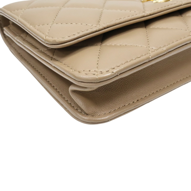 棕色羊皮 金球 WOC 鍊帶 肩背包【CHANEL 香奈兒】 AP1450-11