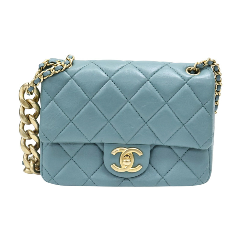 綠色羊皮 coco 17cm 鍊帶 肩背包【CHANEL 香奈兒】-0
