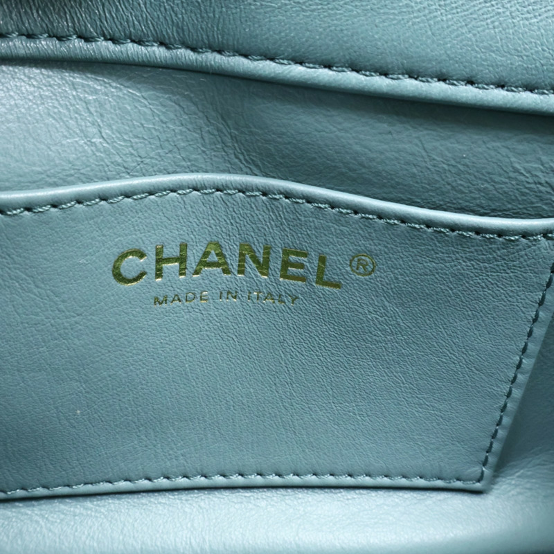 綠色羊皮 coco 17cm 鍊帶 肩背包【CHANEL 香奈兒】-5