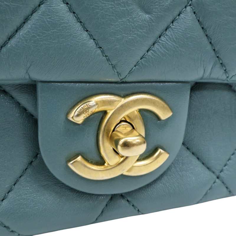 綠色羊皮 coco 17cm 鍊帶 肩背包【CHANEL 香奈兒】-7